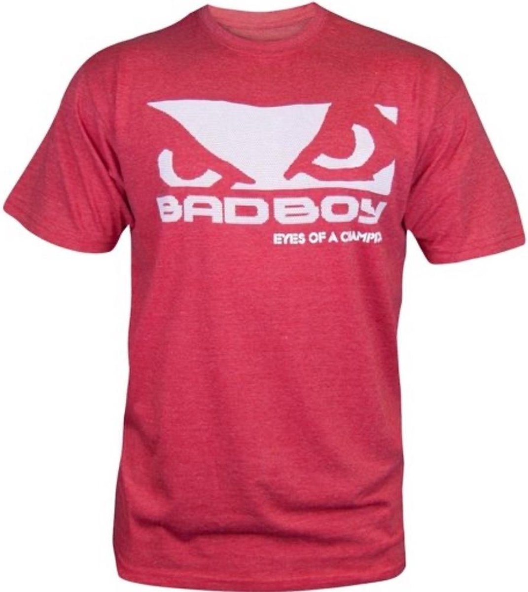 Bad Boy Eyes of a Champion T Shirts Donker Rood - S