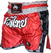 Punch Round™ Kickboks Broekje Muay Thai Rood Maat S = Jeansmaat 30