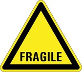 Waarschuwingsbord tekst fragile - kunststof 300 mm