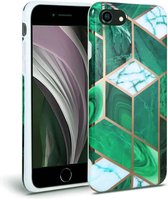 FONU Marmer Backcase Hoesje iPhone  SE 2020 / 8 / 7 - Groen