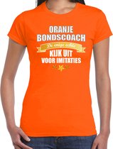 Oranje fan t-shirt voor dames - de enige echte bondscoach - Holland / Nederland supporter - EK/ WK shirt / outfit XS