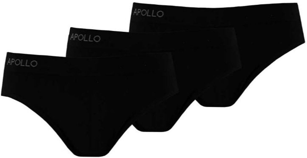Comfort Essentials - Naadloos Ondergoed Dames - Dames Slips - 3 pack - Zwart - M - Dames Ondergoed Katoen