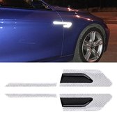 2 STKS Koolstofvezel Auto-Styling Spatbord Reflecterende Bumper Decoratieve Strip, externe reflectie + Inner koolstofvezel (wit)