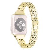 Kleurrijke Diamond roestvrij stalen horlogeband voor Apple Watch Series 5 & 4 44mm / 3 & 2 & 1 42mm (goud)