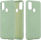 Voor Huawei Honor 9A effen kleur vloeibare siliconen schokbestendige volledige dekking beschermhoes (groen)