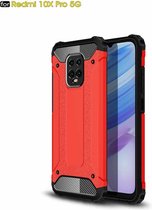 Voor Xiaomi Redmi 10X Pro 5G Magic Armor TPU + pc-combinatiebehuizing (rood)
