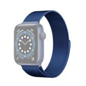 Voor Apple Watch Series 6 & SE & 5 & 4 40 mm / 3 & 2 & 1 38 mm Mutural Milanese roestvrijstalen horlogeband （Blauw）