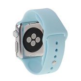 Voor Apple Watch Sport 38 mm hoogwaardige, langere siliconen sporthorlogeband met pin-and-puck-sluiting (babyblauw)