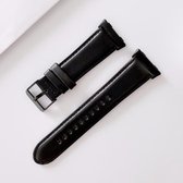 Voor OPPO horloge 46 mm gewoon geweven lederen vervangende band horlogeband (zwart)