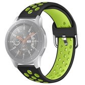 Voor Galaxy Watch 46 / S3 / Huawei Watch GT 1/2 22mm Smart Watch siliconen dubbele kleur polsband horlogeband, maat: L (zwart groen)