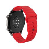 20 mm voor Huawei GT2 42 mm Huami Mi Dynamic Youth Edition omgekeerde gesp golvende siliconen band (rood)