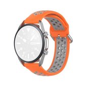 Voor Galaxy Watch 3 45 mm siliconen sport tweekleurige band, maat: 22 mm (oranje grijs)