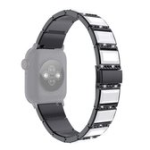 XingYao-serie Tweekleurige stalen band voor Apple Watch Series 6 & SE & 5 & 4 40 mm / 3 & 2 & 1 38 mm (zwart + wit)