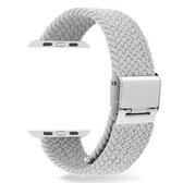 Gevlochten + roestvrijstalen vervangende horlogebanden voor Apple Watch Series 6 & SE & 5 & 4 44 mm / 3 & 2 & 1 42 mm (wit)