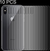 10 STKS voor iPhone X 0.3mm 9H Oppervlaktehardheid 2.5D Transparant Gehard Glas Back Screen Protector