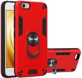 Voor vivo Y53 2 in 1 Armor Series PC + TPU beschermhoes met ringhouder (rood)