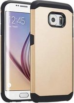 Voor Galaxy S6 Edge Colorful Hybrid Slim Armor Plastic & TPU beschermhoes (goud)