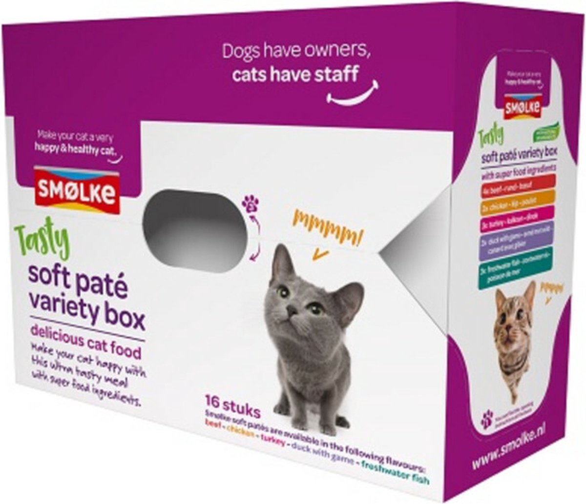 16x80g Soft Paté Variatiebox Smølke Kattenvoer