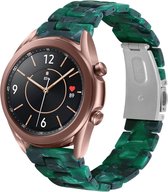Resin Smartwatch bandje - Geschikt voor  Samsung Galaxy Watch 3 41mm resin band - groen - Strap-it Horlogeband / Polsband / Armband