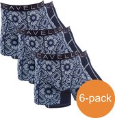 Cavello Boxershorts Donkerblauw Print 6-Pack