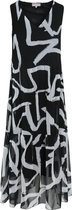 Cassis - Female - Lange jurk met tweekleurige print  -