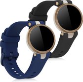 kwmobile 2x armband voor Garmin Lily - Bandjes voor fitnesstracker in zwart / donkerblauw