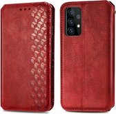 Samsung Galaxy S21 Plus Luxe Book Case Hoesje met Patroon - Kunstleer - Pasjes Houder - Magneet Sluiting - Samsung Galaxy S21 Plus - Rood