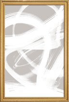 JUNIQE - Poster met houten lijst Abstract Brush Strokes 6 -20x30
