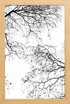 JUNIQE - Poster in houten lijst Black Branches 2 -20x30 /Wit & Zwart