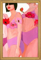 JUNIQE - Poster met houten lijst Harmony -30x45 /Roze