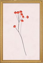 JUNIQE - Poster met houten lijst Winter Fruits -13x18 /Rood & Zwart