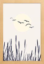 JUNIQE - Poster in houten lijst Fields of Gold -20x30 /Ivoor & Zwart