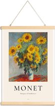 JUNIQE - Posterhanger Monet - Bouquet of Sunflowers -20x30 /Geel &