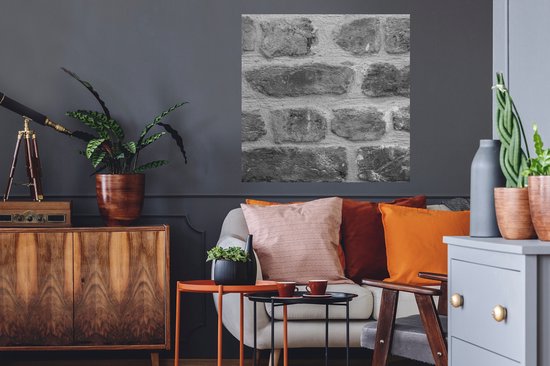 Sticker Muursticker de pierres anciennes - Mur de briques - 50x50 cm - Film adhésif autocollant - Sticker mural repositionnable