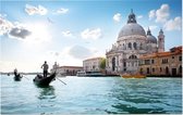 Gondelier voor de Santa Maria della Salute in Venetië - Foto op Forex - 90 x 60 cm