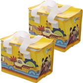 Set van 2x stuks kleine koeltassen voor lunch geel met Yellow Submarine print 16 x 21 x 14 cm 4,7 liter - Koeltassen - The Beatles