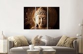 Schilderij - Mijmerende Boeddha, 3 luik, 120x80cm premium print