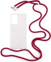 Shop4 Samsung Galaxy A52 - Coque arrière souple avec cordon de serrage Rouge foncé