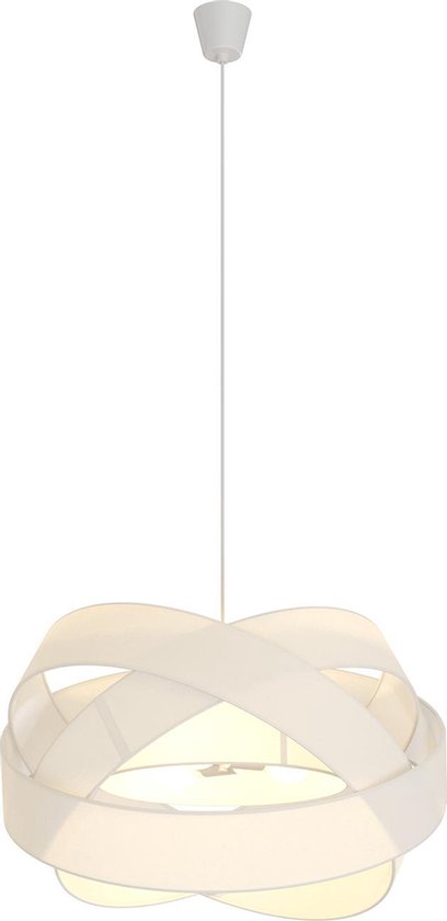 Lindby - Hanglamp - 3 lichts - stof, metaal - H: 47.6 cm - E27 - wit