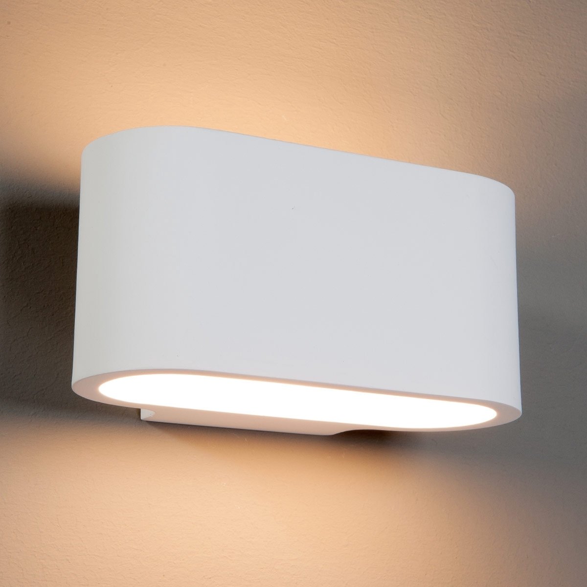Lindby - wandlamp - 1licht - gips, metaal - H: 9 cm - G9 - wit