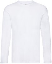 Fruit Of The Loom Heren Originele T-shirt Lange Mouwen (Wit)