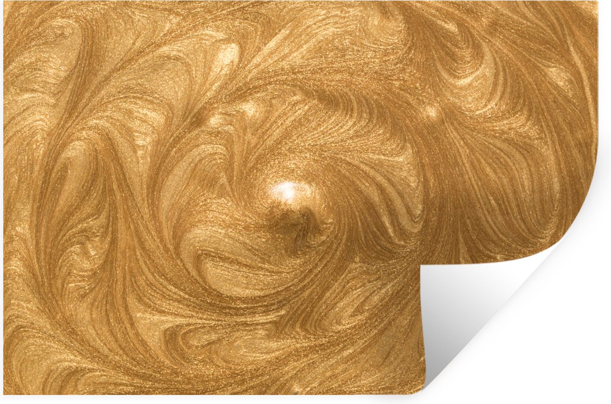 Muurstickers - Sticker Folie - Cirkel - Gouden - Verf - 30x20 cm - Plakfolie - Muursticker