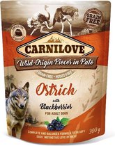 Carnilove Dog Pouch Pate Ostrich with Blackberries 300 gram -  - Honden droogvoer
