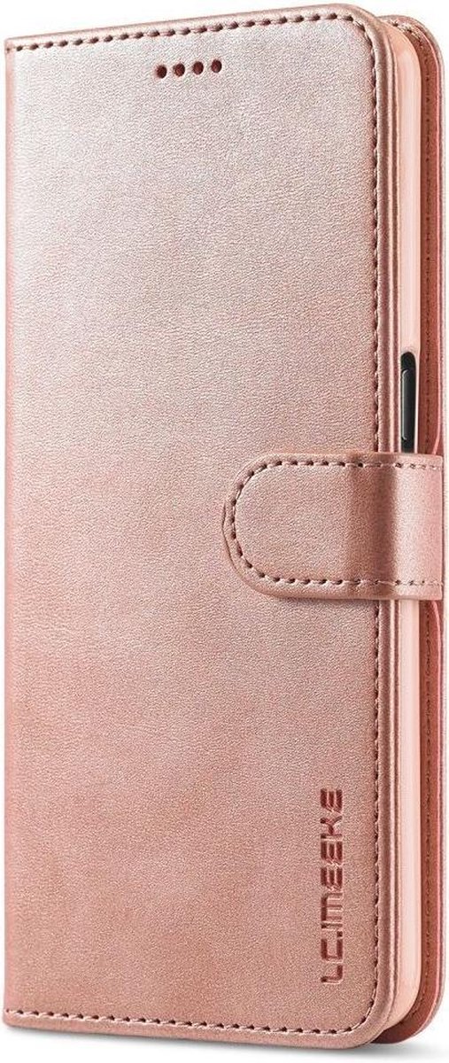 LC.IMEEKE Oppo A54 5G / A74 5G Hoesje Book Case Kunst Leer Roze Goud
