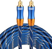 By Qubix ETK Digital Toslink Optical kabel 8 meter - audio male to male - Optische kabel BLUE series - Blauw audiokabel soundbar