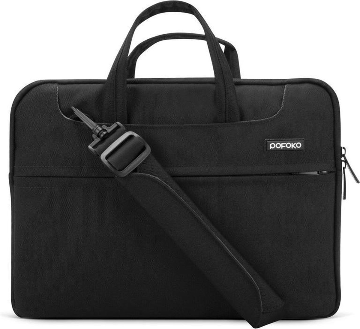 POFOKO 12 inch laptoptas met schouderband - Zwart