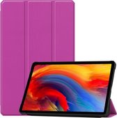 Voor Lenovo Pad Plus 11 2021 Custer Patroon Pure Kleur TPU Smart Tablet Holster met slaapfunctie & 3-voudige houder (paars)