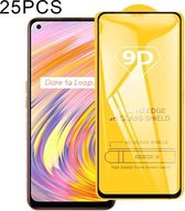 Voor OPPO Realme V15 5G 25 PCS 9D Volledige lijm Volledig scherm Gehard glasfilm: