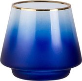 TheeLichthouder Glas - Waxinelichthouder - Viseu Blauw - ø10cm