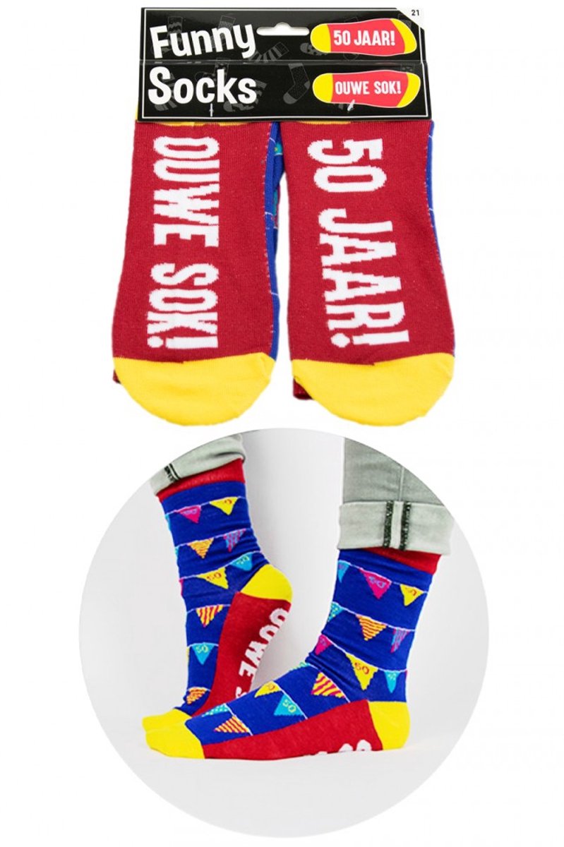 Funny socks 50 jaar, ouwe sok